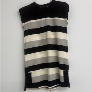 Black and White Striped Sleeveless dress